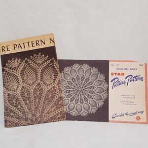 Pineapple Doily Crochet Star Picture Pattern 1947 Mail Order #517